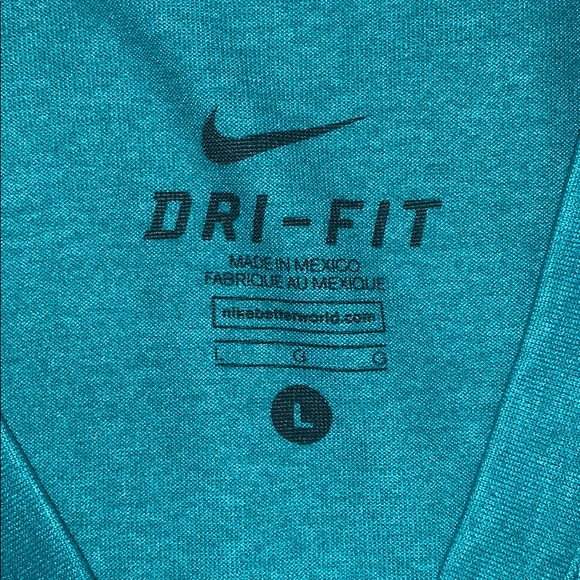 Nike dri-fit teal v-neck - Picture 2 of 3